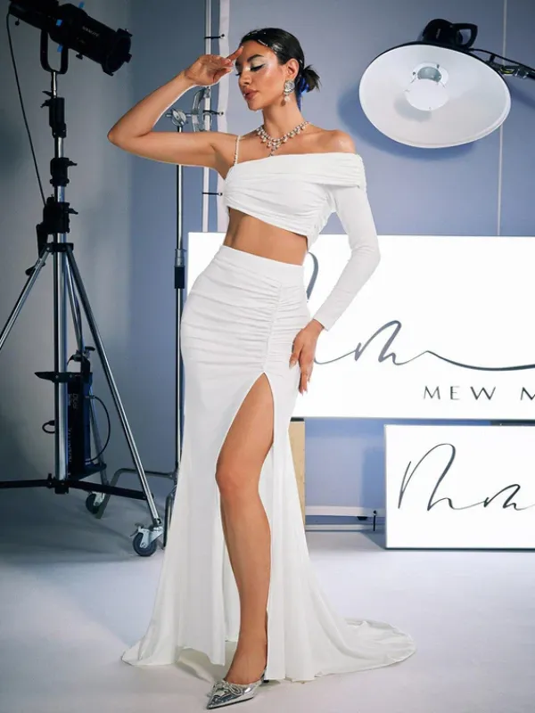 Sets & Co-ords*Mew Mews Fashion Raylan Ruched Split Skirt Set