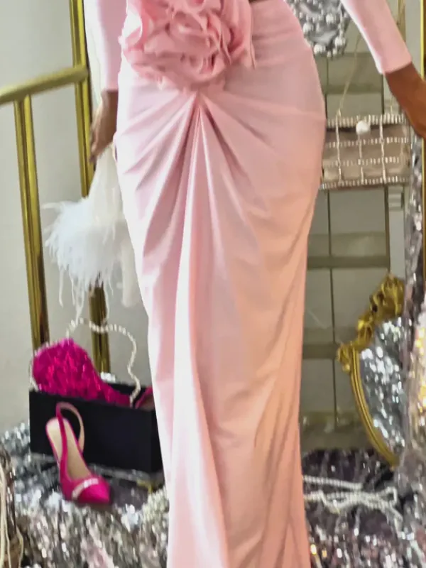 Dresses|Maxi Dresses*Mew Mews Fashion Renwick Long Sleeve Flower Cutout Maxi Dress In Pink
