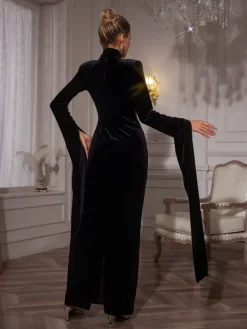 Embellishment|Dresses*Embellishment Reon Rhinestone Velvet Maxi Dress