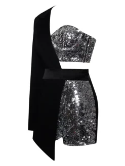 Blazers|Jumpsuits & Romper*Mew Mews Fashion River Sequin One Sleeve Blazer Romper