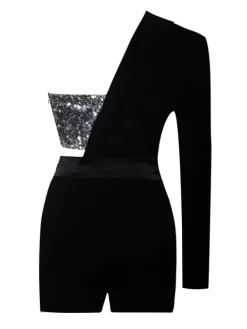 Blazers|Jumpsuits & Romper*Mew Mews Fashion River Sequin One Sleeve Blazer Romper