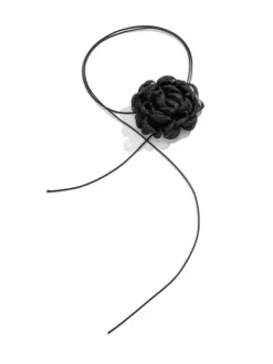 Necklaces*Mew Mews Fashion Rosie Black Flower Mesh Choker