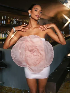 Dresses|Mini Dresses*Mew Mews Fashion Rossetti Strapless Flower Mini Dress