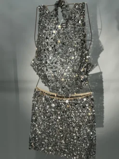 Embellishment|Sets & Co-ords*Embellishment Rowdy Rhinestone Embellished Mesh Skirt Set