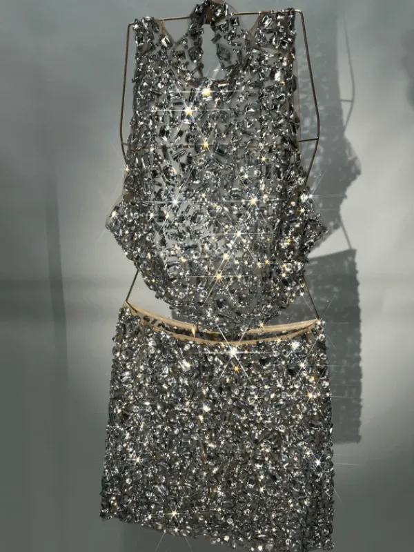 Embellishment|Sets & Co-ords*Embellishment Rowdy Rhinestone Embellished Mesh Skirt Set