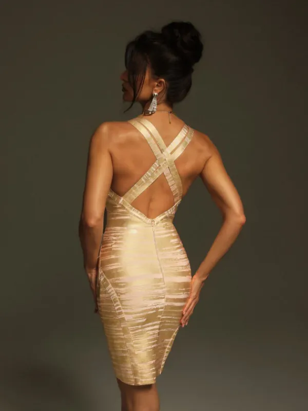 Dresses|Mini Dresses*Bandage Rudimar V Neck Printed Mini Dress