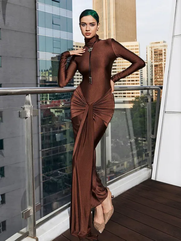 Dresses|Maxi Dresses*Mew Mews Fashion Rumaysa Long Sleeve Twisted Maxi Dress