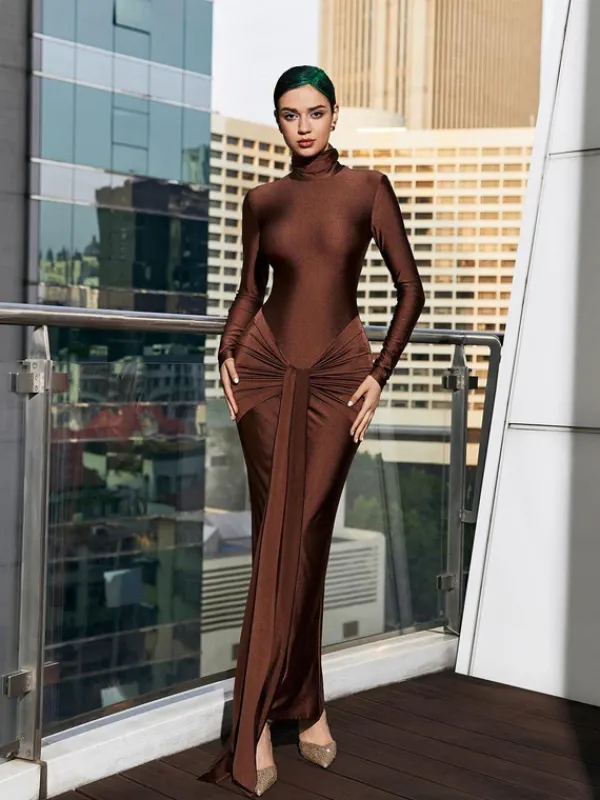 Dresses|Maxi Dresses*Mew Mews Fashion Rumaysa Long Sleeve Twisted Maxi Dress