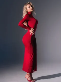 Dresses*Mew Mews Fashion Rumaysa Long Sleeve Twisted Maxi Dress In Red