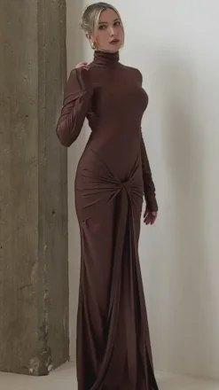 Dresses*Mew Mews Fashion Rumaysa Long Sleeve Twisted Maxi Dress