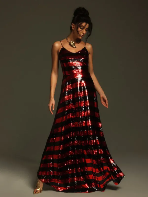 Dresses|Maxi Dresses*Mew Mews Fashion Rupali Spaghetti Stripe Sequin Maxi Dress