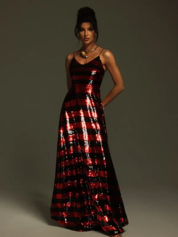 Dresses|Maxi Dresses*Mew Mews Fashion Rupali Spaghetti Stripe Sequin Maxi Dress