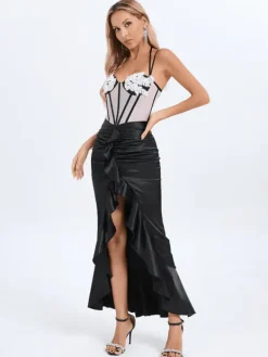 Dresses|Midi Dresses*Mew Mews Fashion Rylea Spaghetti Flower Split Dress