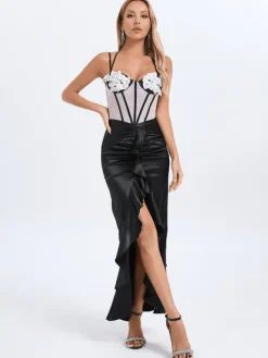 Dresses|Midi Dresses*Mew Mews Fashion Rylea Spaghetti Flower Split Dress