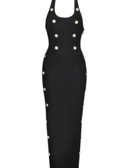 Dresses*Bandage Sadie Button Embellished Dress