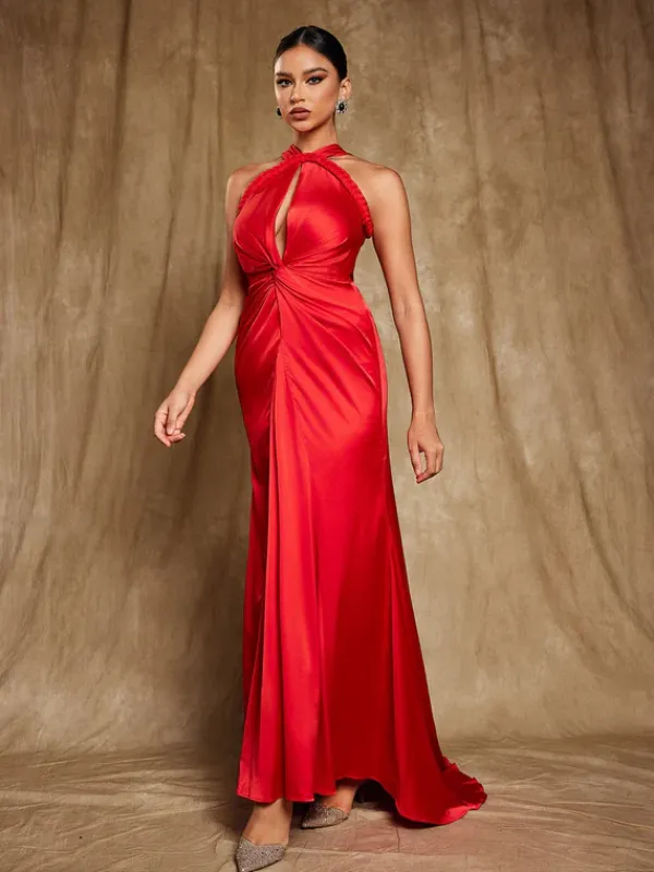 Dresses|Maxi Dresses*Mew Mews Fashion Samson Halterneck Satin Maxi Dress