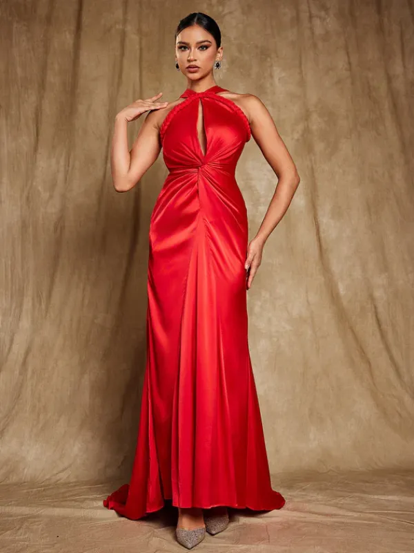 Dresses|Maxi Dresses*Mew Mews Fashion Samson Halterneck Satin Maxi Dress