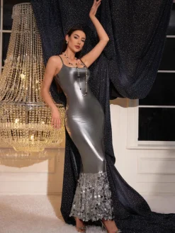 Dresses|Maxi Dresses*Mew Mews Fashion Samuel Sequin Mermaid Metallic Maxi Dress