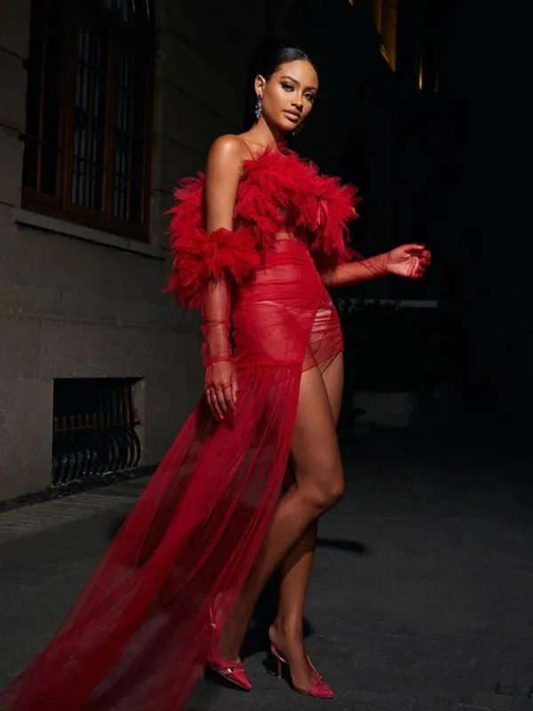 Dresses|Maxi Dresses*Mew Mews Fashion Satine Spaghetti Tulle Maxi Dress With Gloves