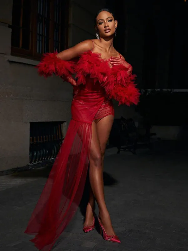 Dresses|Maxi Dresses*Mew Mews Fashion Satine Spaghetti Tulle Maxi Dress With Gloves