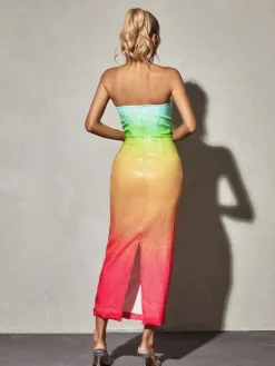 Dresses|Maxi Dresses*Mew Mews Fashion Shanti Strapless Sequin Ombre Maxi Dress
