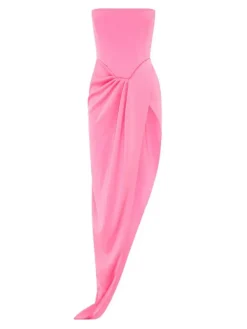 Dresses*Mew Mews Fashion Siena Strapless Corset Split Maxi Dress In Pink