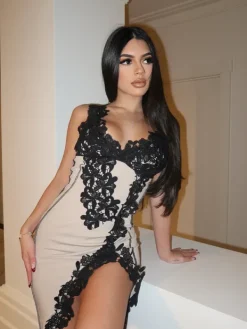 Dresses*Mew Mews Fashion Simran Lace Asymmetric Midi Dress