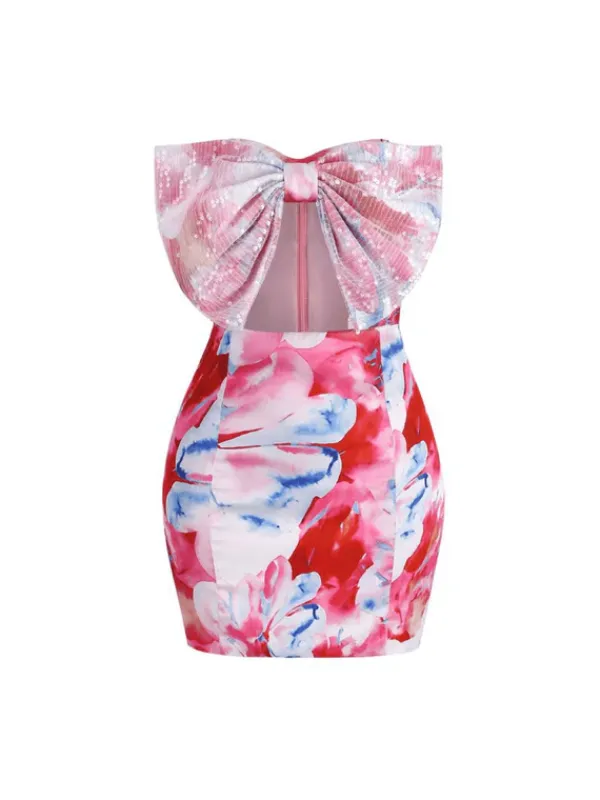 Dresses|Mini Dresses*Mew Mews Fashion Susanna Sequin Bow Cutout Mini Dress