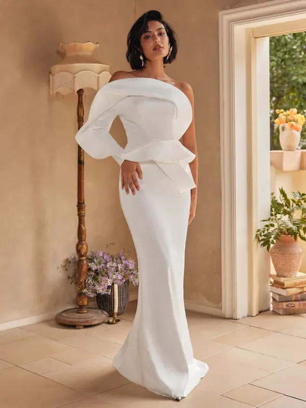 Dresses|Maxi Dresses*Mew Mews Fashion Sylwia One Shoulder Satin Maxi Dress