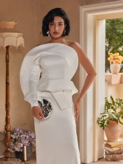 Dresses|Maxi Dresses*Mew Mews Fashion Sylwia One Shoulder Satin Maxi Dress