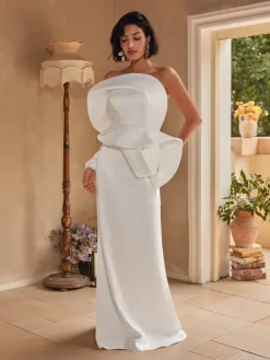 Dresses|Maxi Dresses*Mew Mews Fashion Sylwia One Shoulder Satin Maxi Dress
