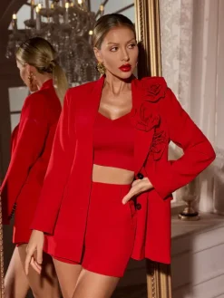 Blazers|Sets & Co-ords*Mew Mews Fashion Tambi Long Sleeve Flower Blazer Set