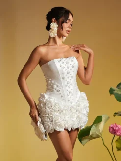 Sets & Co-ords*Mew Mews Fashion Thaddai Flower Pearl Crystal Skirt Set