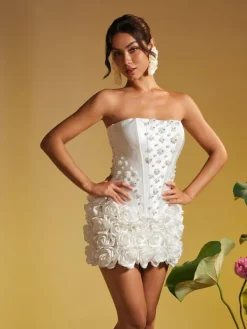Sets & Co-ords*Mew Mews Fashion Thaddai Flower Pearl Crystal Skirt Set