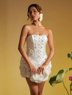 Sets & Co-ords*Mew Mews Fashion Thaddai Flower Pearl Crystal Skirt Set
