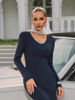 Dresses|Midi Dresses*Bandage Thalyss Backless Pearl Midi Dress