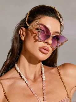 Glasses*Mew Mews Fashion Tierney Butterfly Crystal Sunglasses