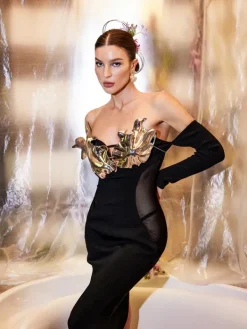 Armor Tops|Dresses*Mew Mews Fashion Tillie Off Shoulder Mermaid Bandage Maxi Dress