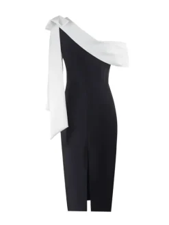 Dresses|Midi Dresses*Bandage Tracy One Shoulder Bow Dress