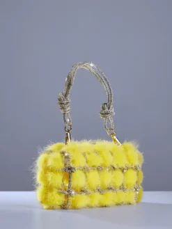 Bags*Mew Mews Fashion Tristano Faux Fur Crystal Bag