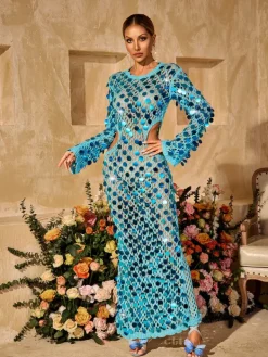 Dresses|Maxi Dresses*Mew Mews Fashion Tyxaris Cutout Sequin Knitted Maxi Dress