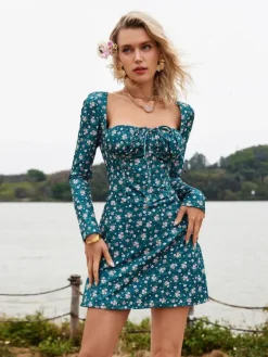 Dresses*Mew Mews Fashion Uhtred Floral Lacing Mini Dress