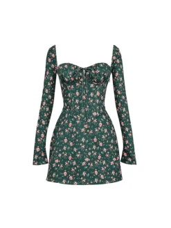 Dresses*Mew Mews Fashion Uhtred Floral Lacing Mini Dress