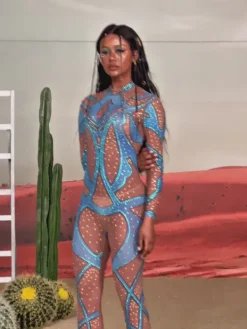 Embellishment*Embellishment Vasco Printed Rhinestone Jumpsuit