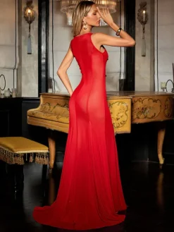 Dresses|Maxi Dresses*Mew Mews Fashion Veerle Flower Draped Mesh Maxi Dress
