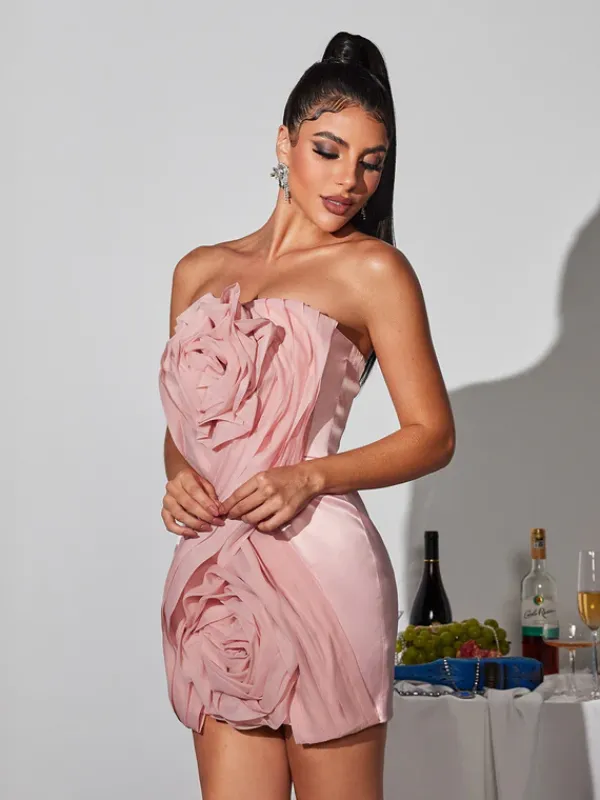Dresses|Mini Dresses*Mew Mews Fashion Viceroy Strapless Flower Mini Dress