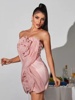 Dresses|Mini Dresses*Mew Mews Fashion Viceroy Strapless Flower Mini Dress