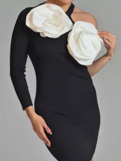 Dresses|Mini Dresses*Mew Mews Fashion O/S Vyntor One Shoulder Flower Mini Dress