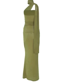 Dresses|Maxi Dresses*Mew Mews Fashion Vyxaris Strapless Ruched Draped Maxi Dress