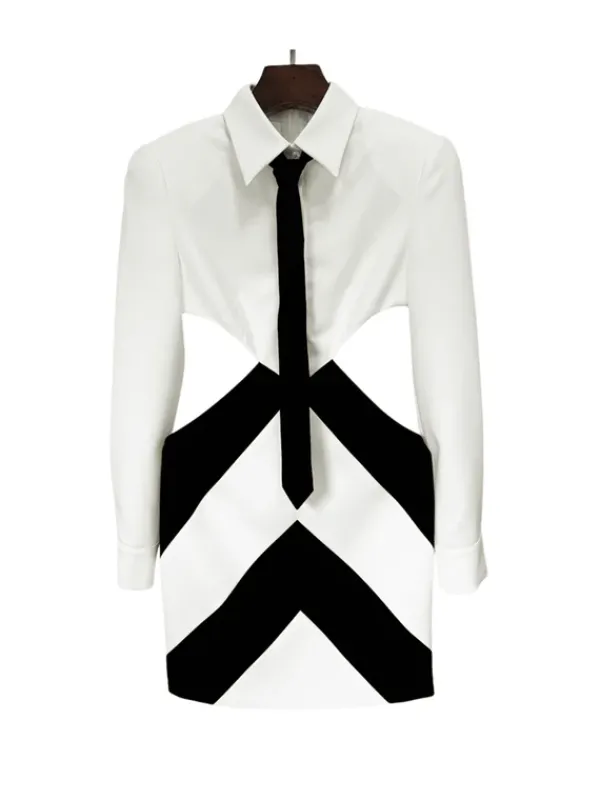 Dresses|Mini Dresses*Mew Mews Fashion Wambach Folded Collar Cutout Mini Dress